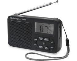 Caliber Draagbare Radio op Batterijen - Noodradio - Noodpakket Denk Vooruit - AM & FM - Koptelefoonaansluiting (HPG320B)