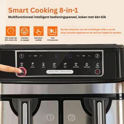 ApexArte® Dubbele Airfryer XXXL - Duo Heteluchtfriteuse - Geschikt voor Accessoires - Zwart — thumbnail 5