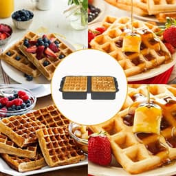 2-delige siliconen wafelbakvorm Geschikt voor Ninja AF400 AF451 SL400 AF5 Airfryer - Zwart — thumbnail 3