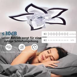 Stille LED Plafondventilator met Verlichting - Dimbare Lamp met Afstandsbediening voor Woonkamer en Slaapkamer — thumbnail 4