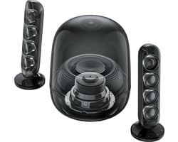 Harman Kardon SoundSticks 5 - 2.1 Design Speaker Set met Subwoofer - Bluetooth Luidsprekersysteem - Transparante Dome - Desktop & Home Audio - Zwart