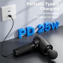 Massagepistool voor Diepe Spiermassage - 3200 RPM, Draadloos met USB-C Opladen — thumbnail 5