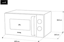 Compacte Magnetron 20L met 700W en 5 Warmtestanden - Multifunctioneel en Elegant Design — thumbnail 2