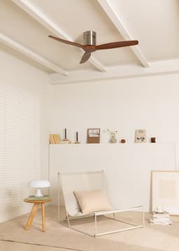 CREATE - Stille plafondventilator 100% hout 40W (Ø132cm) - Geen licht - Met Afstandsbediening - 6 snelheden - Programmeerbaar - WIND CALM NATURAL WOOD — thumbnail 4