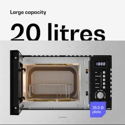 Klarstein Magnetron Verosteel inbouwmagnetron met grill – 20 l, 700 W & 800 W grill, 8 programma's, touchbediening, roestvrij staal, geïntegreerde magnetronoven - 20L - voor Keuken - Timer - RVS - glas Display - Microwave — thumbnail 5