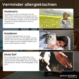 Erikssøn Luchtreiniger Prime - Wit - 70 m3/u - Vermindert Stof En Pollen - Met Hepa Filter - Air Purifier — thumbnail 5