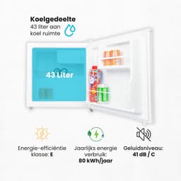 Salora MINICOOL43WH - Mini Koelkast - Minibar - Kleine Koelkast - 43 Liter - Wit — thumbnail 5