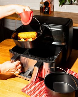Pyrex Metalen mand/bak met handvat voor AIR FRYER 22x21 cm vierkant — thumbnail 3
