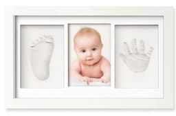 Vicon Premium Baby Fotolijst met Gipsafdruk Voet en Hand - Klei Afdruk Baby - 33 x 20 cm - Kraamcadeau Jongen/Meisje - Babyshower - Kraampakket — thumbnail 1