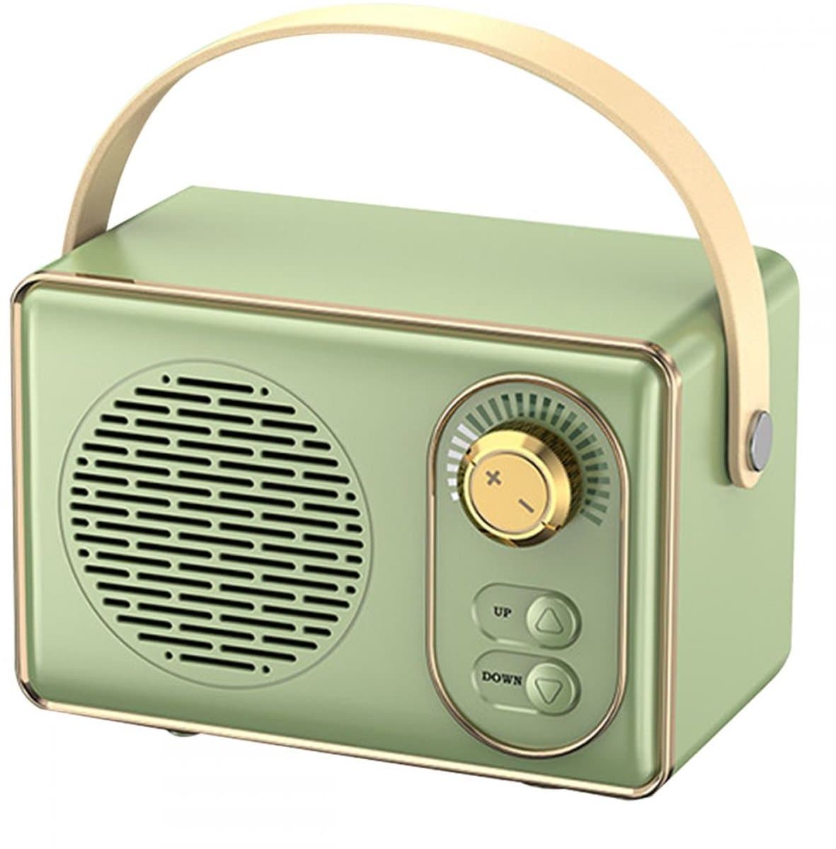 JeiibrZui Retro Bluetooth-Luidspreker - Draagbare Draadloze Stereoluidspreker - Krachtig Geluid 10m Bereik - 1 Stuk - Buitengebruik Groen — afbeelding 1