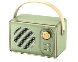 JeiibrZui Retro Bluetooth-Luidspreker - Draagbare Draadloze Stereoluidspreker - Krachtig Geluid 10m Bereik - 1 Stuk - Buitengebruik Groen