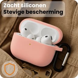 Hoesje - Geschikt voor Apple Airpods Pro 3 - met Clip - Siliconen Hoes - Silicone Case Cover - Lichtroze — thumbnail 4