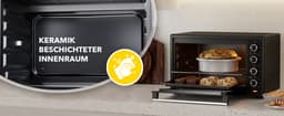 Heinrich´s HMO 8401 Mini-oven met hete lucht - 30L - kleine oven met draaispit, airfryer-inzetstuk – binnenverlichting - 1600W — thumbnail 6