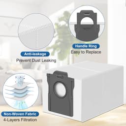 Namajunas - 14x Stofzakken - Stofzuigeraccessoires - Voor Dreame X40 / X50 Ultra Complete, L10s Pro Ultra Heat / L10s Ultra Gen 2 / L40 / L50 Ultra - Geschikt voor Mova E30 Ultra / P50 Pro Ultra accessoireset - Grote zakken - Duurzame Non-Woven Cons — thumbnail 5