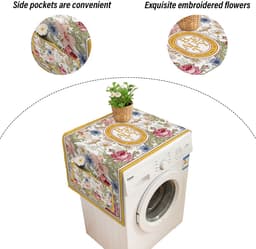 Mmgoqqt Wasmachine En Droger Dop - Waterdichte Katoen-Linnen Doek - 60X140 Cm - Met Opbergzak - Universeel Voor Koelkast Wasmachine-Mexicaans Talavera — thumbnail 3