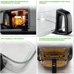 Nutrichef Airfryer 5,5 L – 8-in-1 Kookmodi, Transparante Kom, Nauwkeurige Temperatuur & Timer – Zwart — thumbnail 2
