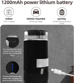 Draagbare elektrische espressomachine voor onderweg - Mini koffiezetapparaat voor camping, reizen en kantoor — thumbnail 5