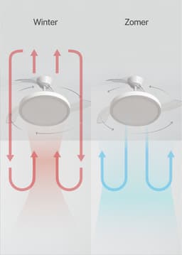 CREATE - Plafondventilator 40W stil met intrekbare bladen met licht - Ø108cm - Wit - WIFI + Afstandsbediening - WIND CLEAR STUDIO — thumbnail 3