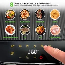 Airfryer 5,5 L – Heteluchtfriteuse met Transparante Kom – 8-in-1 Koken voor Gezonde Gerechten – Nauwkeurige Temperatuur tot 200°C — thumbnail 5