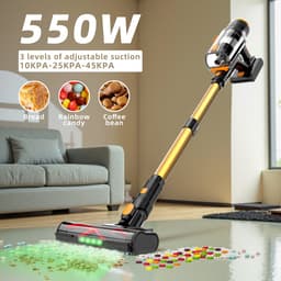 BLOSSOM Steelstofzuiger DSV112A - 550W/50Kpa - Kruimeldief - Stofzuiger Draadloos - Hepa - Touchscreen - Muurbevestigd ontwerp - Goud — thumbnail 2