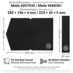 3 filtersets - filerpads - geschikt voor Miele wasdroger sponsfilterpads 6057930 9688381 - Wasmachine- & drogeronderhoud - zwart — thumbnail 5