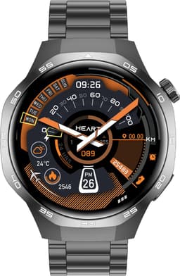 Knobbout 1.53" Stijlvolle Sport Smartwatch – NFC- Kompas, Hoogtemeter, Barometer-Bluetooth Bellen - Draadloos Opladen - hartslag, bloeddruk, zuurstofgehalte (SpO₂) - AI Assistent - medicatie innemen alert - Zwart staal + Siliconen Band — thumbnail 3