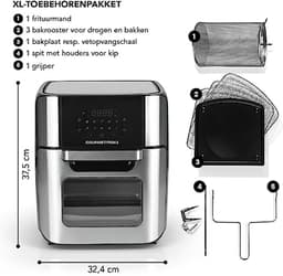 Digitale Heteluchtfriteuse XXL - 12L RVS Oven met Timer en Touchdisplay — thumbnail 6