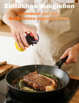 Olieverstuiver voor bakolie, 2-in-1 compacte olieverstuiver van glas, 80 ml olieverstuiver voor airfryer, grillen, bakken en salade - ideaal voor keukengebruikers, gezondheidsbewuste mensen en onderweg - zwart — thumbnail 2