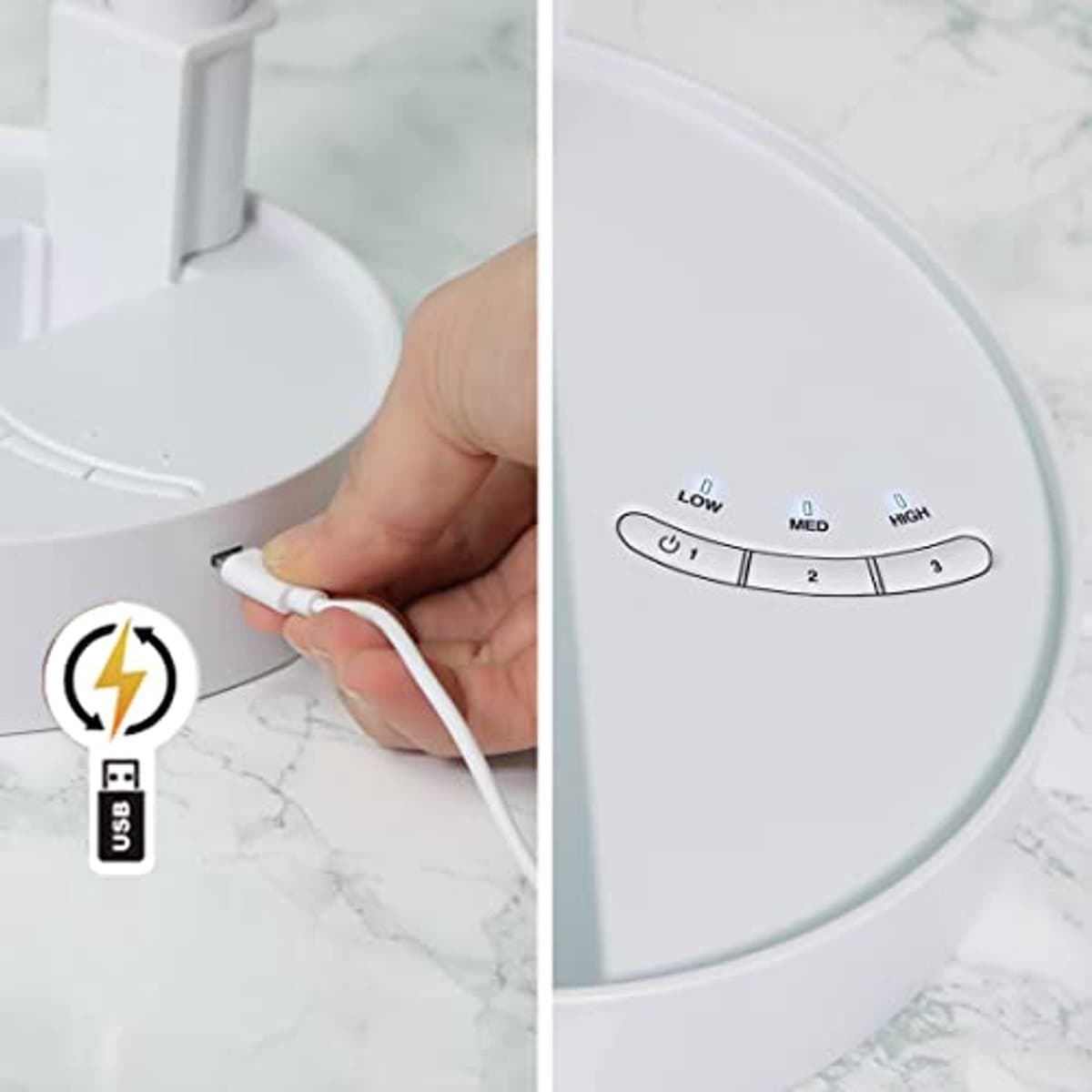 Uittrekbare miniventilator – krachtige USB-ventilator met 10 uur looptijd – flexibele staande en tafelventilator — afbeelding 1