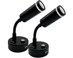 Dimmable 12V LED Leeslamp met USB - 2 Stuks