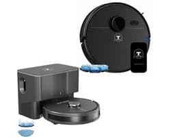 TONIHOMI® M30 + Q8 Robotstofzuiger Combi Deal – Met Dweilfunctie – LDS Laser Navigatie – Automatisch Legen – App Bediening – Laadstation – Huisdieren – Zwart