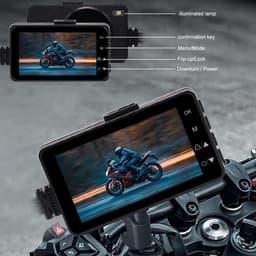 Motorfietscamera, 3 inch LCD 720P met 480P Dual-Track Front Rear Dual Action Camera Video voor het opnemen van motorfietsbeelden（Met 32G geheugenkaart） — thumbnail 3