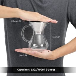 Koffiezetapparaat voor Overgieten met Roestvrijstalen Filter en 400ml Capaciteit voor Perfecte Koffie — thumbnail 5