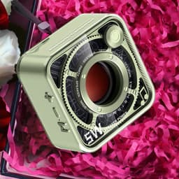 JeiibrZui Bluetooth Luidspreker - Draagbare Mini Speaker - 5 W Geluidskwaliteit - 4 Uur Batterijduur - Retro Design - Groen — thumbnail 4