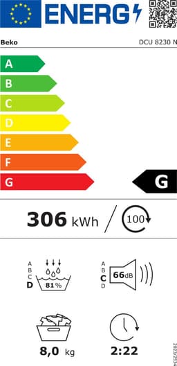 Beko DCU 8230N Condensdroger — thumbnail 3
