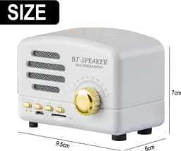 JeiibrZui Retro Bluetooth Speaker - Vintage Bluetooth Speaker - Draadloos Verbinden Met Bluetooth 5.0 10 Meter Bereik - 1 Stuk - Wit — thumbnail 3