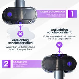 Actueell® Elektrische vloerwisser D2 Geschikt voor Dyson V7 V8 V10 V11 V15 Steelstofzuiger – Mop Dweil Opzetstuk – Stofzuigermond – Vloermop – Nat & Droog – Inclusief 6 Dweil Pads – Materiaal ABS + Fiber – Paars — thumbnail 2