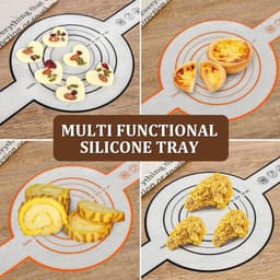 Bakmatten - Set van 3 - Lange Handvatten Deeg Mat - Broodsjaals - Siliconen - Antiaanbakmat - Brood Sling - Broodbakmat - Herbruikbare - Geschikt Voor Airfryer / Oven / Magnetron - 52,5×21,5×0.07cm - Rood+Oranje+Zwart — thumbnail 6
