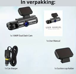 Dashcamera, Voor En Achter, 3,16 Inch Dashcam 1080P, G-sensor HD, Nachtzicht, Loopopname, Groothoek Auto — thumbnail 5