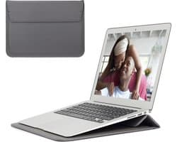 2-in-1 Laptopsleeve 10 tot 12 inch - Vegan Leer - Laptophoes Heren - Laptop Tas Sleeve met Standaard
