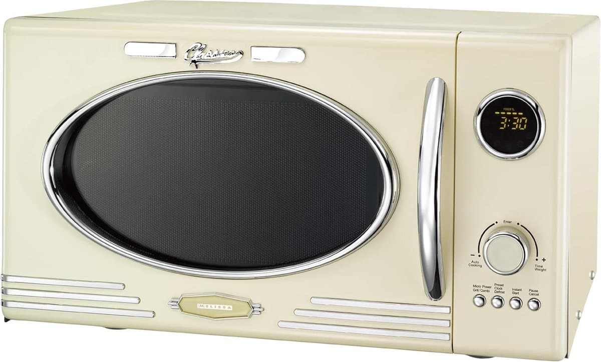 Melissa Vrijstaande Solo-Magnetron met Grill - 23 liter - 800W - Retro - 16330128 - Crème Wit — afbeelding 1