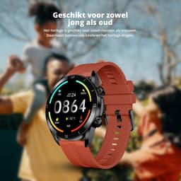 FlinQ Smartwatch Spectrum - AMOLED scherm - Smartwatch dames & heren - Smartwatch android - Smartwatch kinderen - 45mm - Rood — thumbnail 2