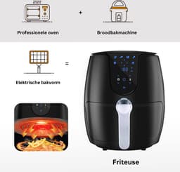 Airfryer - 3.5L - Heteluchtfriteuse - 1500W - 6 Kookprogramma's - LED Touchscreen - Digital Display — thumbnail 2