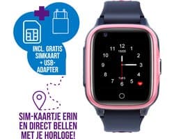Wiesba WB36 - smartwatch kinderen - gps horloge kind - kinderhorloge bellen - gps tracker kinderhorloge - kinderhorloge met gps - kinderhorloge - Roze