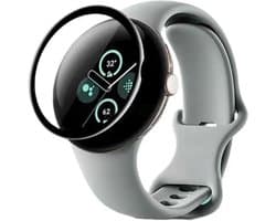 DrPhone PROTEC Pro - Geschikt voor Google Pixel Watch 41mm PC + PMMA Folie 3D - Alternatief Tempered Glass - Volledige Bescherming - Zwart