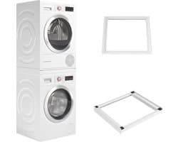 Wasophoogte® Tussenstuk wasmachine droger - Stapelkit wasmachine droger - Tussenkader - Geschikt voor elk type - Wit