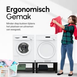 Bodo® - Wasmachine Verhoger - Dubbel - Kast - Ombouw met Plank - Zwart - 127x54x31cm — thumbnail 2