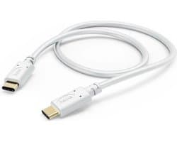 Hama USB-C naar USB-C kabel - Oplaadkabel geschikt voor o.a iPhone / Samsung - Compatibel met smartphones, tablets en laptops - 3A USB2.0 - 480Mbps - 150cm - Wit