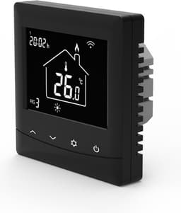 Zwarte inbouw thermostaat Optima W, voor elektrische verwarming en conventionele verwarming. — thumbnail 1
