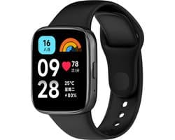 Strap-it Siliconen smartwatch bandje - geschikt voor Xiaomi Redmi Watch 3 Active / Lite - zwart